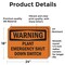 Signmission Plant Emergency Shut Down Switch, 24 in W x Rectangle, Vinyl Decal OS-2PACK-WS-D-1824-L-12320 - alternate 6